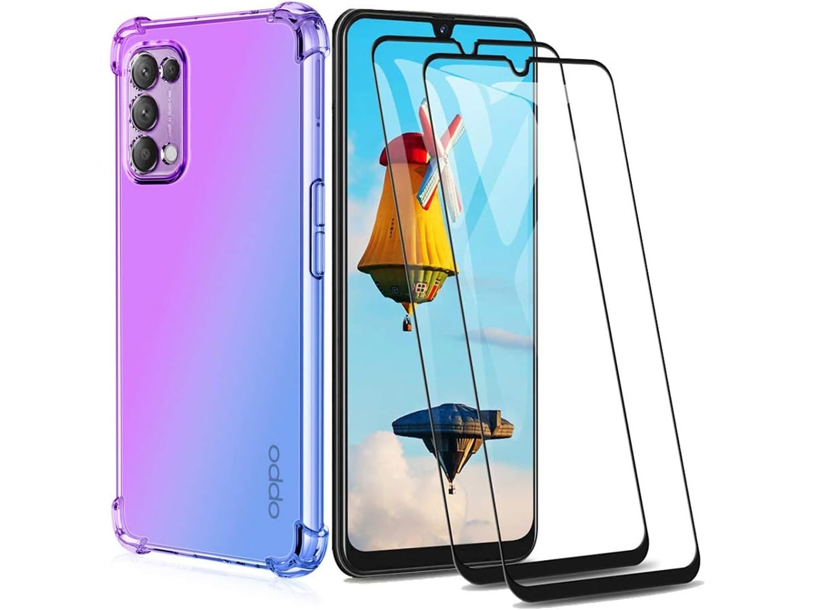Capa Find Lite Vidros Temperados Antichoc Cantos Para Oppo Oppo Find X3 Lite/reno5 5g Hongwe. Pele Sintética Transparente