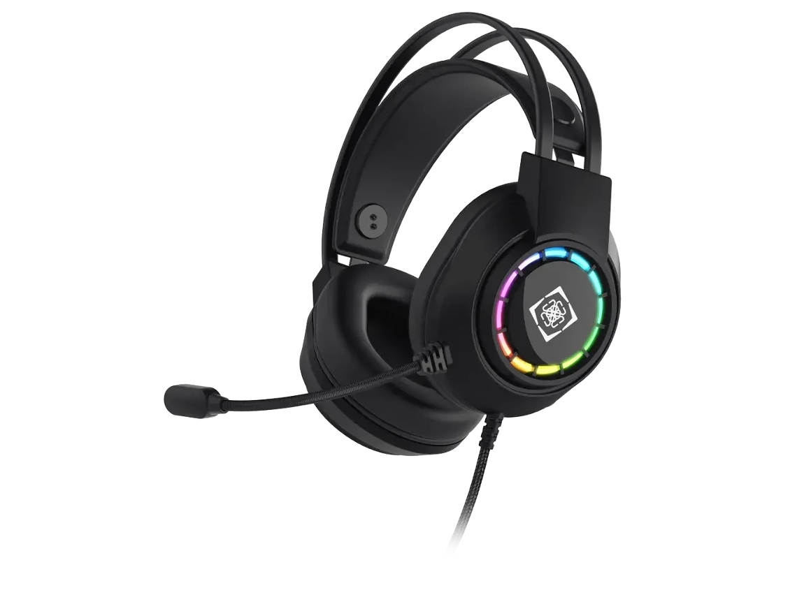Fone De Ouvido Estéreo Deltaco Gaming Dh220, Usb, Rgb Preto Aquaforge