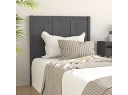 Vidaxl Cabeceira De Cama 80,5x4x100cm Madeira De Pinho Maciça Cinzento