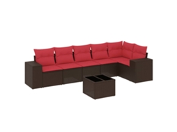Conjunto de Sofá de Jardim, 7 Peças, Almofadas, Rattan Preto MAISON EXCLUSIVE