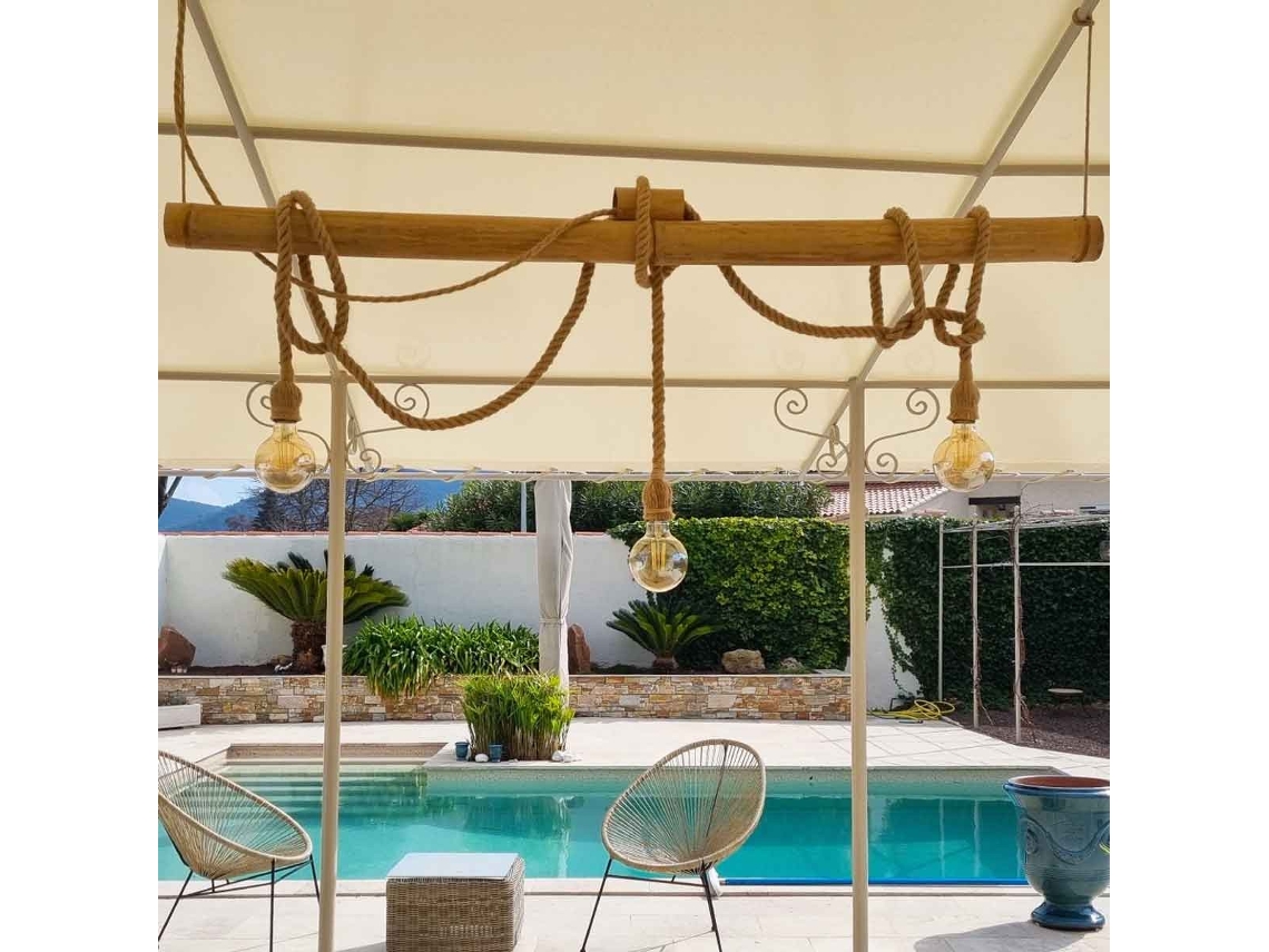 Lona para Pérgola Marfim 5x6 m - TECPLAST 680PR Impermeável