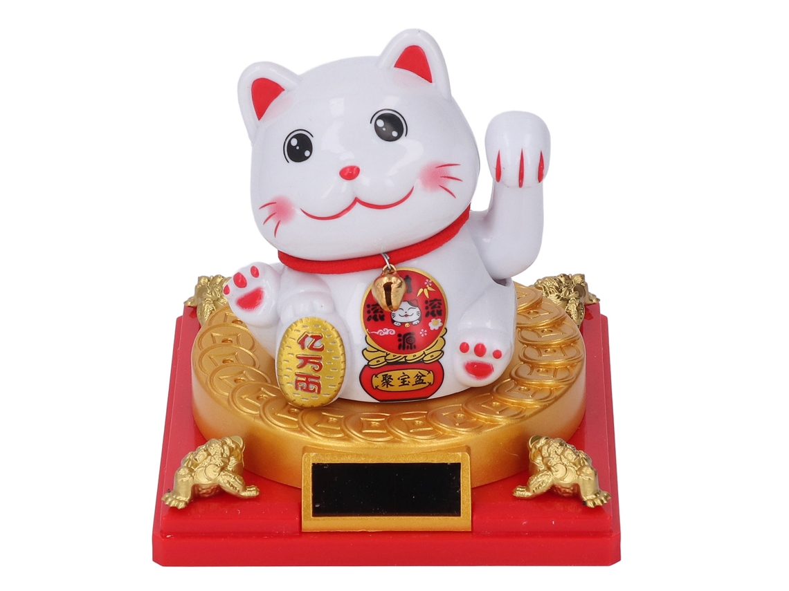 Baok-figura De Gato Da Sorte Solar Com Braço Móvel Gatito Lucky Energia Eficiente Para Mostrador De Carro