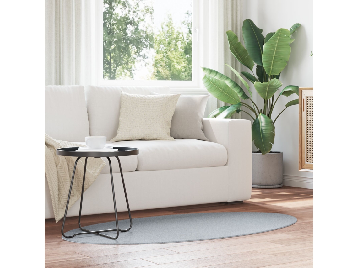 Tapete Lovely Home Cinza Área Oval Algodão Cinzento (80x150)
