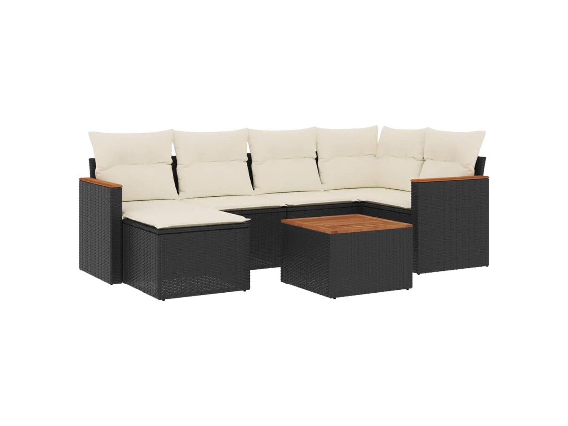 Garden Sofa Set, Garden Sofa Sets Vidaxl Preto Rattan / Vime (n/a)