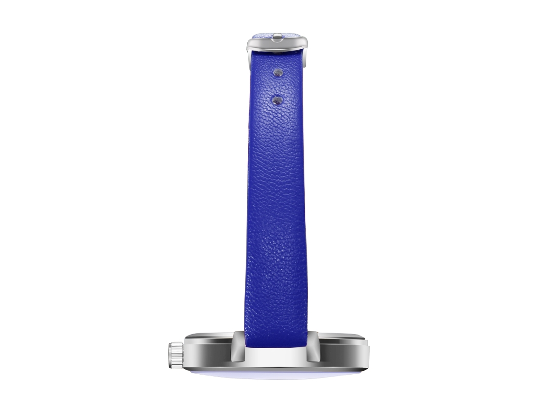 Relógio de Quartzo com Pulseira de Couro Simples e Fashion para Amante (azul)