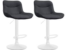 Conjunto de 2 bancos de bar Vonore em imitação de pele preto/branco CLP