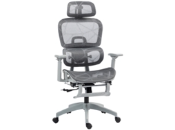 Cadeira Escritório Cinza, Ergonômica, Tela, Ajustável, Enrolável, Apoios Braço-mhy