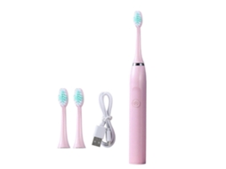 Escova De Dentes Elétrica Ultrassônica Para Adultos, À Prova D'água, Ideal Para Viagens, Com 3 Cabeças De Escova, Cor Branca.