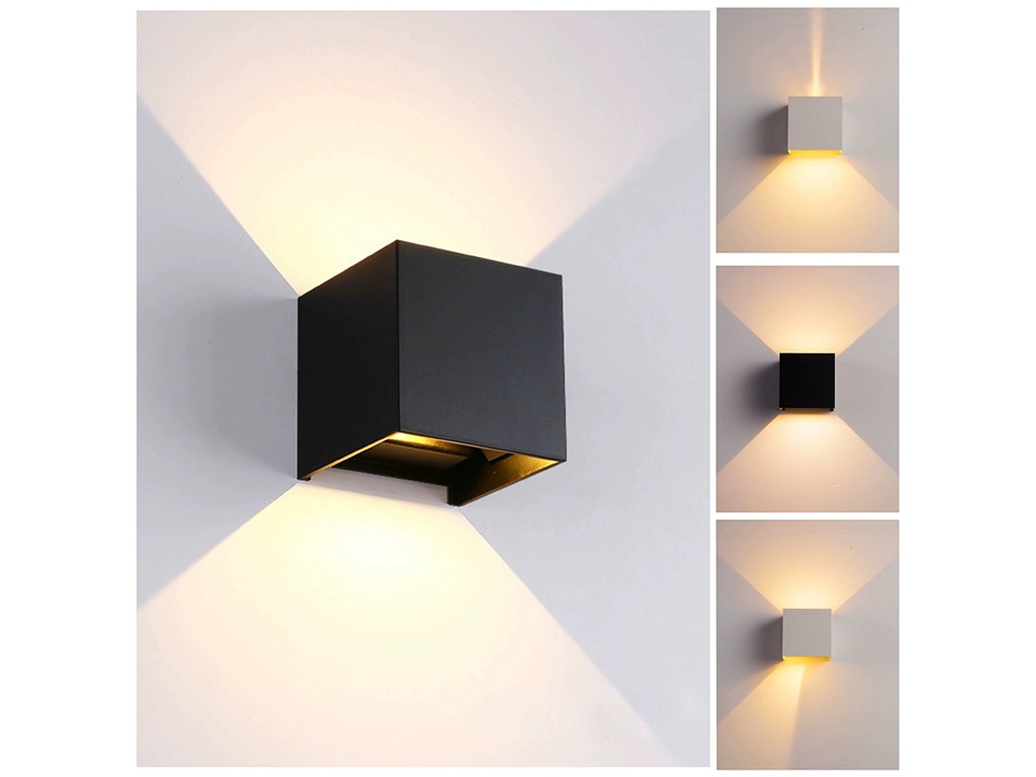 Aplique Led Quadrado Preto 12w, Luz Cálida, Dimensões 10x10cm ZYBLSSBB