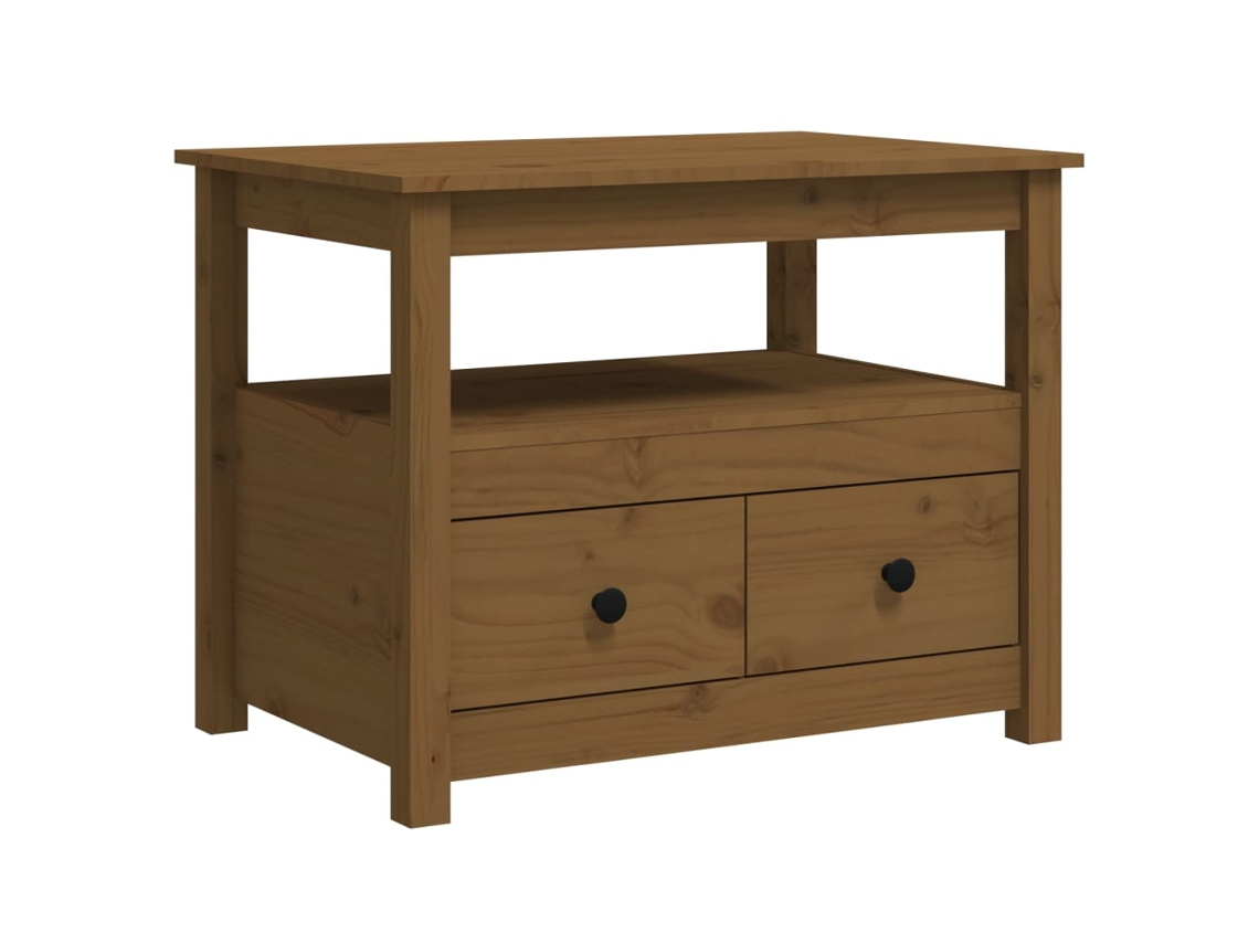 Mesa de Centro 71x49x55 Cm Pinho Maciço Castanho Mel MAISON EXCLUSIVE