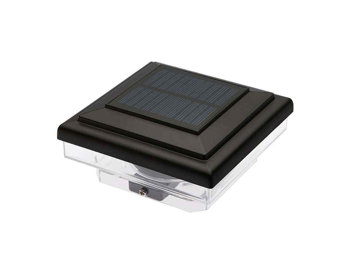 Poste De Luz Solar Led À Prova Dágua Para Decoração De Deck Externo E Cerca De Jardim Luz Preta E Branca SUNNY SPACES