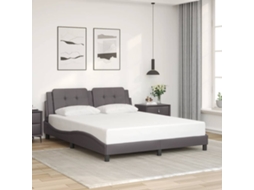 Vidaxl Estrutura De Cama Sem Colchão Zadar Couro Artificial 160x200cm Cinzento