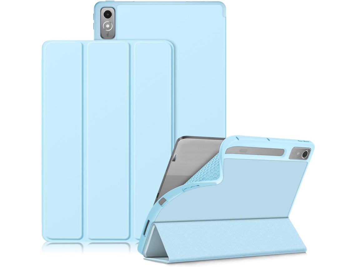 Capa Protetora Inteligente Em Tpu Para Lenovo Tab P12 De 12,7 Polegadas Com Função Ativação/desativação Automática, Azul Ce Tuotuo (2023)