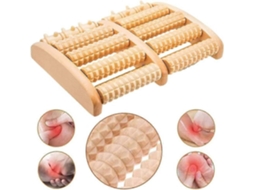 Massageador De Pés Madeira Com Rolos, Alivia Dores Nos Pés, Arco E Calcanhar, Ecológico Para Rel Axamento Acupressão Shi