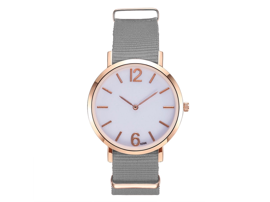 Reloj Analógico De Cuarzo Con Correa De Nylon Para Mujer Y Hombre Gris Zhoulianfa