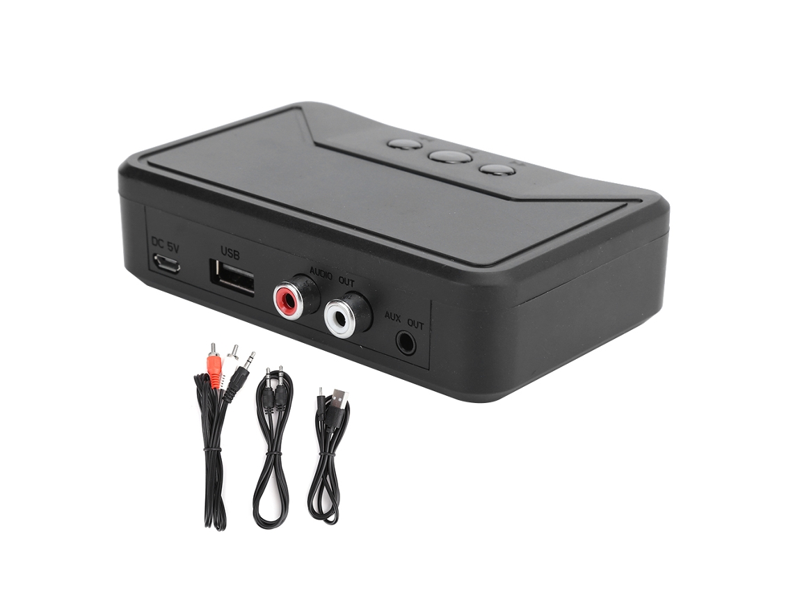 Receptor Bluetooth 5.0 Sem Fio Com Conector De 3,5 Mm, Entrada Aux E Nfc Para Adaptador De Áudio Estéreo Usb 2rca
