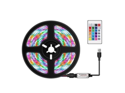 Fita Led Rgb 3 M 5 V Usb Com Comando Autoadesiva Flexível Para Quarto E Setup - Lurelia