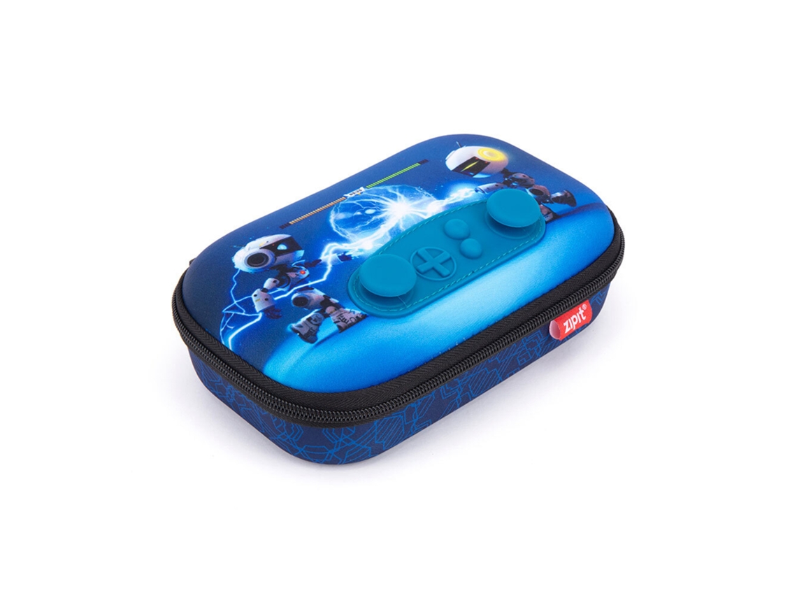 Estojo Box ZIPIT Gaming Joystick Robot, 21 X 13, 5 X 7, 5 Cm, Azul