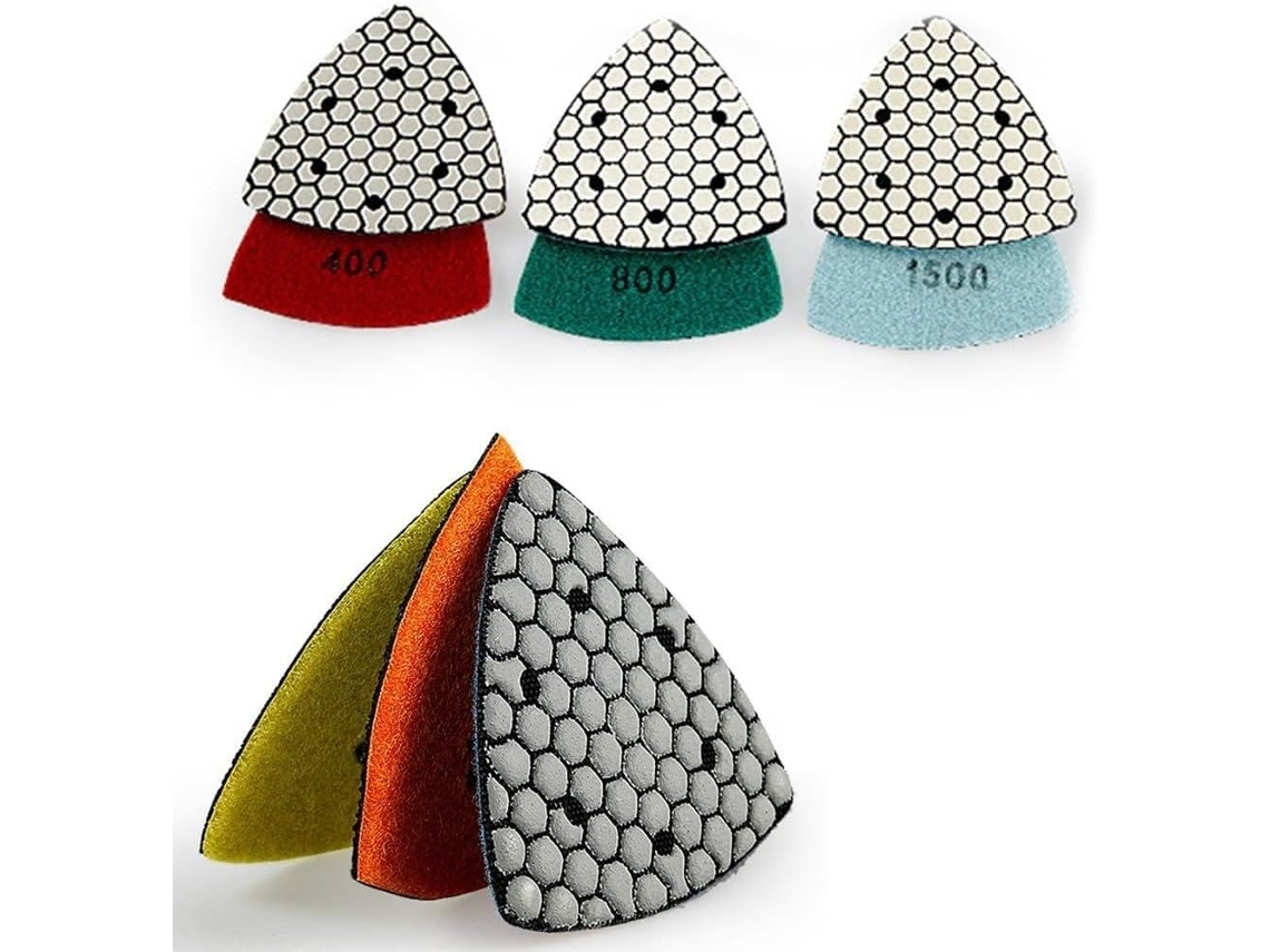Discos De Polimento Triangulares 90 Mm Para Pedra, Granito E Mármore,