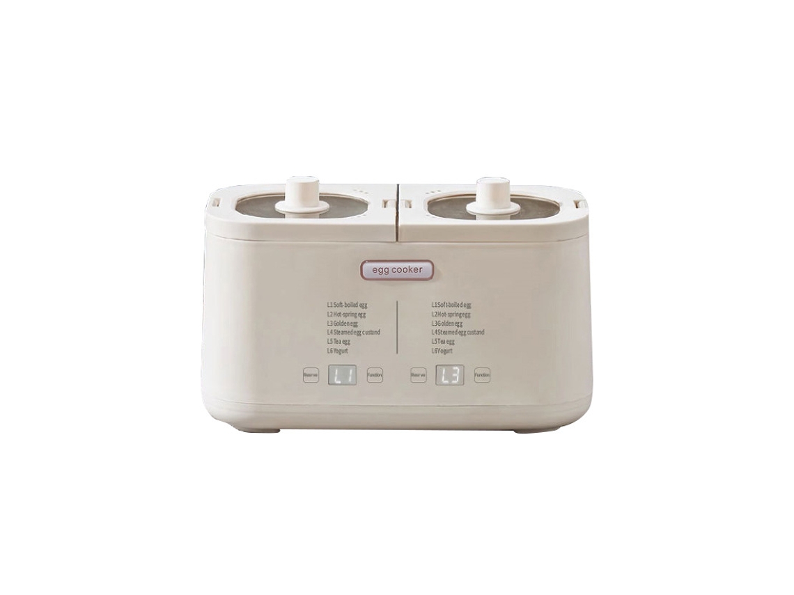 Cozeiro de Ovos SFUSHOS de Dois Reservatórios Automático 220v com Tigela de Aço Inox Tomada Europeia