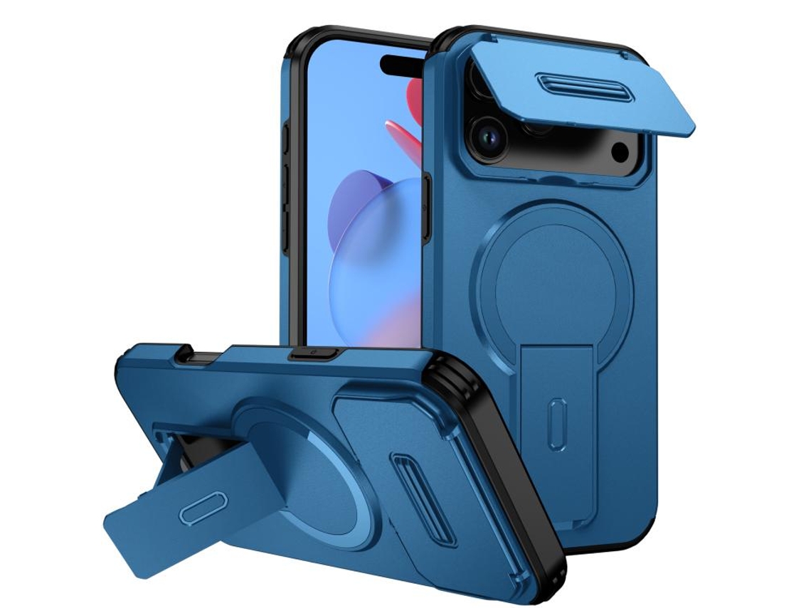 Capa Com Suporte Magsafe Para Iphone 17 Pro Max - Abertura Deslizante Com Proteção De Câmara