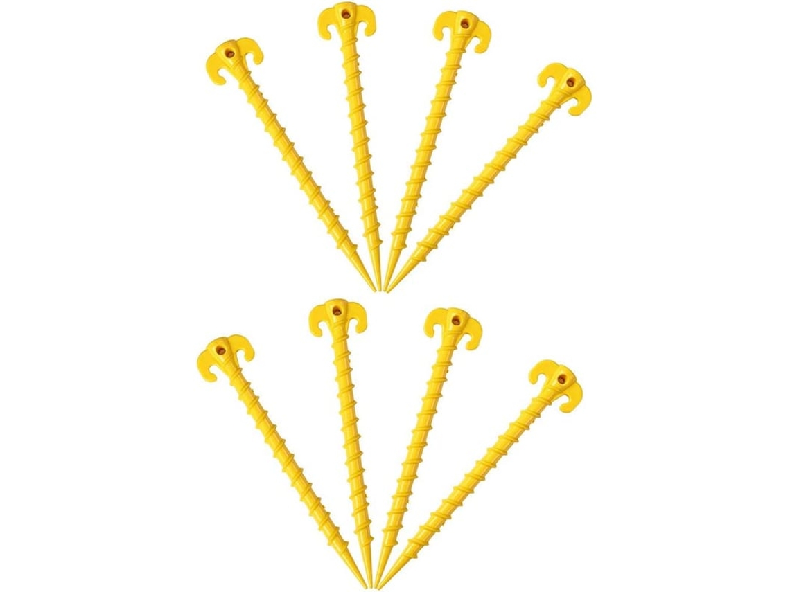 Estacas De Tenda De Praia Âncoras De Canopy Estacas Pesadas Em Forma De Parafuso 10 Polegadas - 8 Unidades Laranja