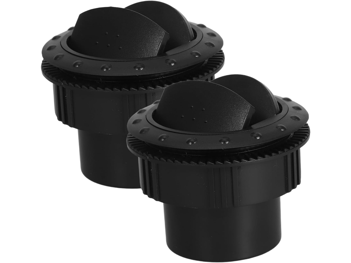 Kit De 2 Grelhas De Ventilação Redondas Para Ar Condicionado, Rv E Carro Com Saída Giratória - Kit De Instalação
