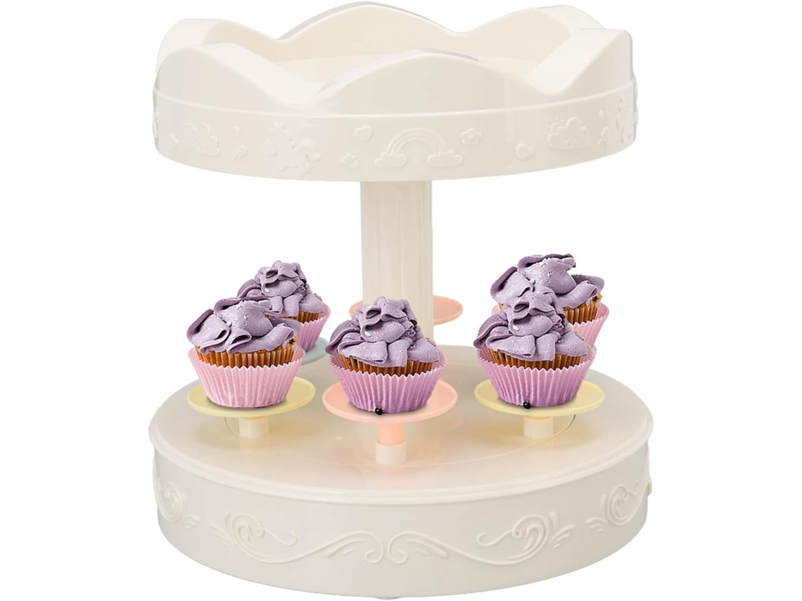 Suporte Giratório Para Cupcakes, Expositor De Cupcakes Para Sobremesas, Bandeja Giratória À Prova D Gokoco