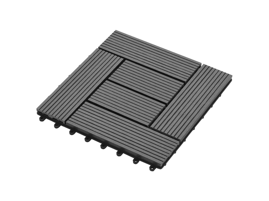 Vidaxl Telha De Deck 11 Unid. Cinzento 30 X 30 Cm Wpc