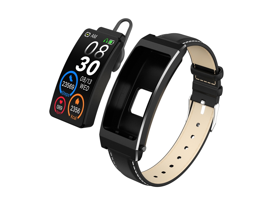 Smartwatch K13S 1,14'' TFT tela pulseira de couro pulseira de chamada suporta gerenciamento de sono/monitoramento de oxigênio no sangue