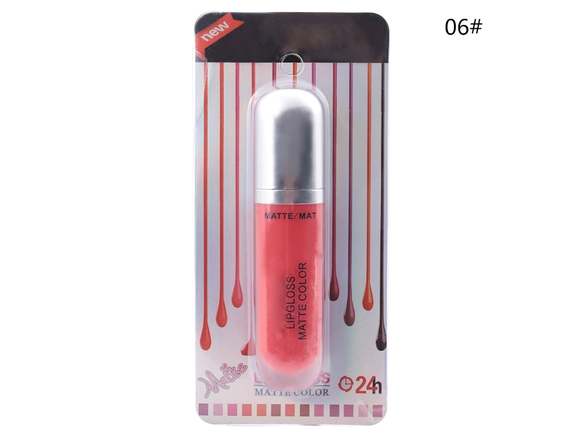 Gloss labial matte nutritivo de longa duração, bálsamo labial hidratante não pegajoso 06