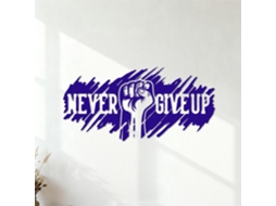 Adesivos Muraux Em Vinil Frase De Motivação Para A Ginástica: Ne Jamais Abandonner 50,4x102,4cm Multicolore Azul Foncé