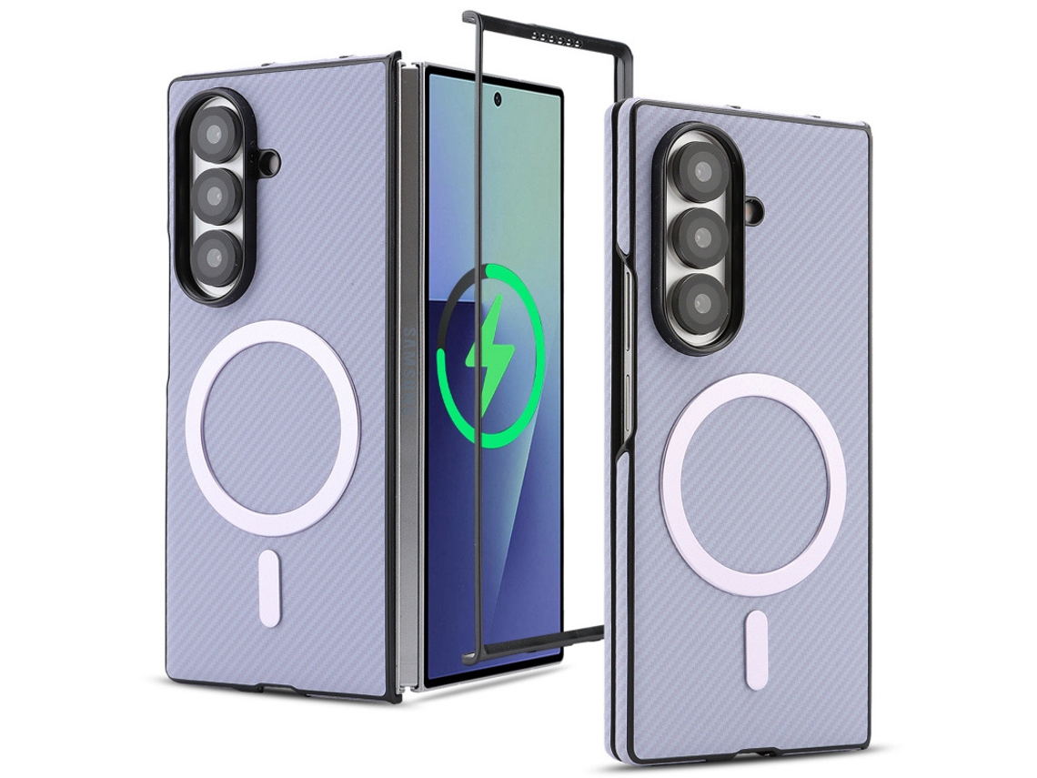 Capa Magnética Para Samsung Galaxy Z Fold8 Ultra, Capa Protetora De Fibra De Carbono À Prova De Quedas Digitallab (roxo)