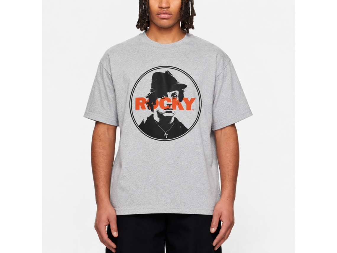 Rockinstone Rocky Movie Stamped Heather Gray Adult T-shirt Size:l