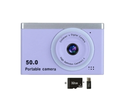 Câmera digital compacta HD 4K de 24 polegadas, tecido leve, 32g, roxa Yizhood