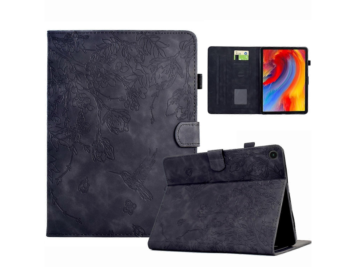 Capa de couro inteligente com estampa de flores e pássaros Webake para tablet