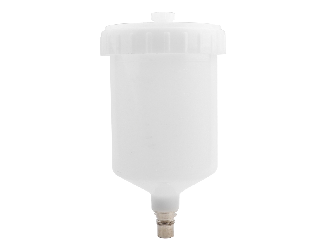 Cubo De Pintura De Gravedad Para Pistola De Pintura 600ml Com Conector De Rosca Macho De Plástico