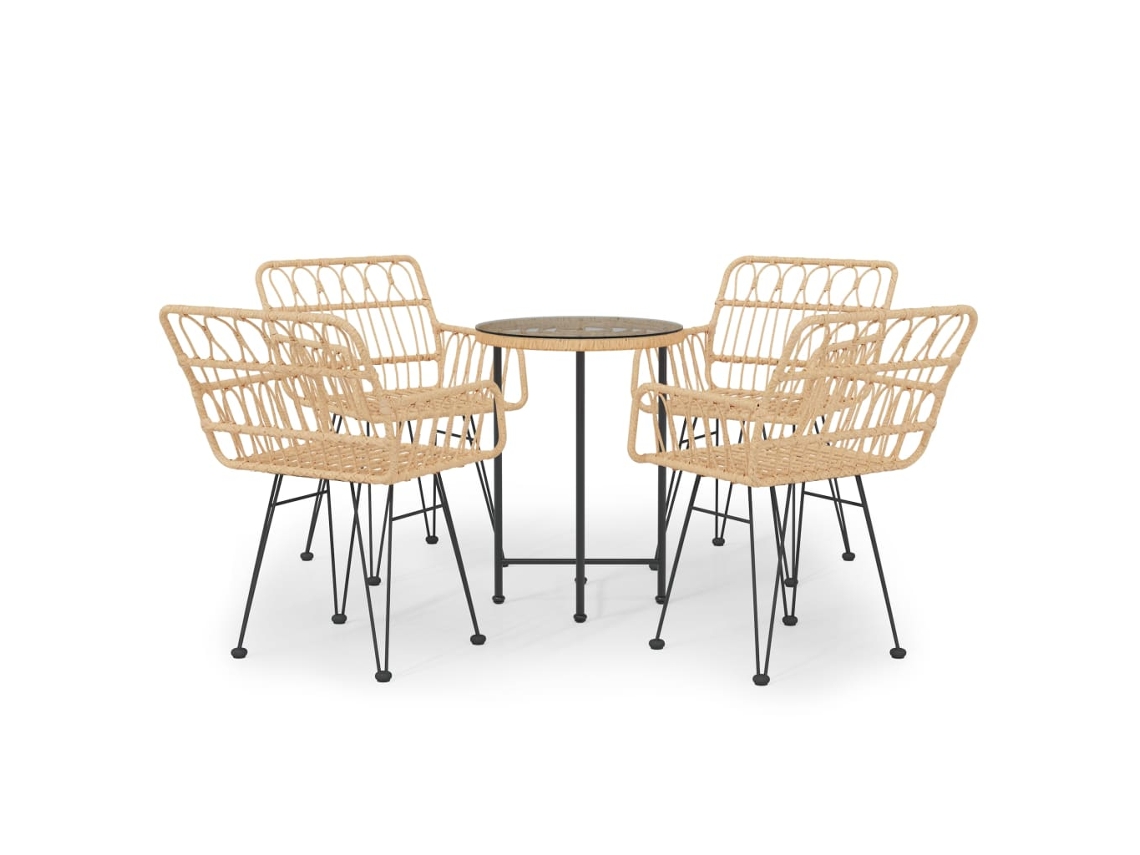 Maison Exclusive - 5 Pcs Conjunto De Jantar P/ Jardim Vime Pe