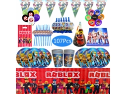 Artigos Para Festa Roblox Balões Copos De Papel Pratos Talheres Decorações Para Festa De Aniversário Infantil Roblox Jogos Roblox Fada