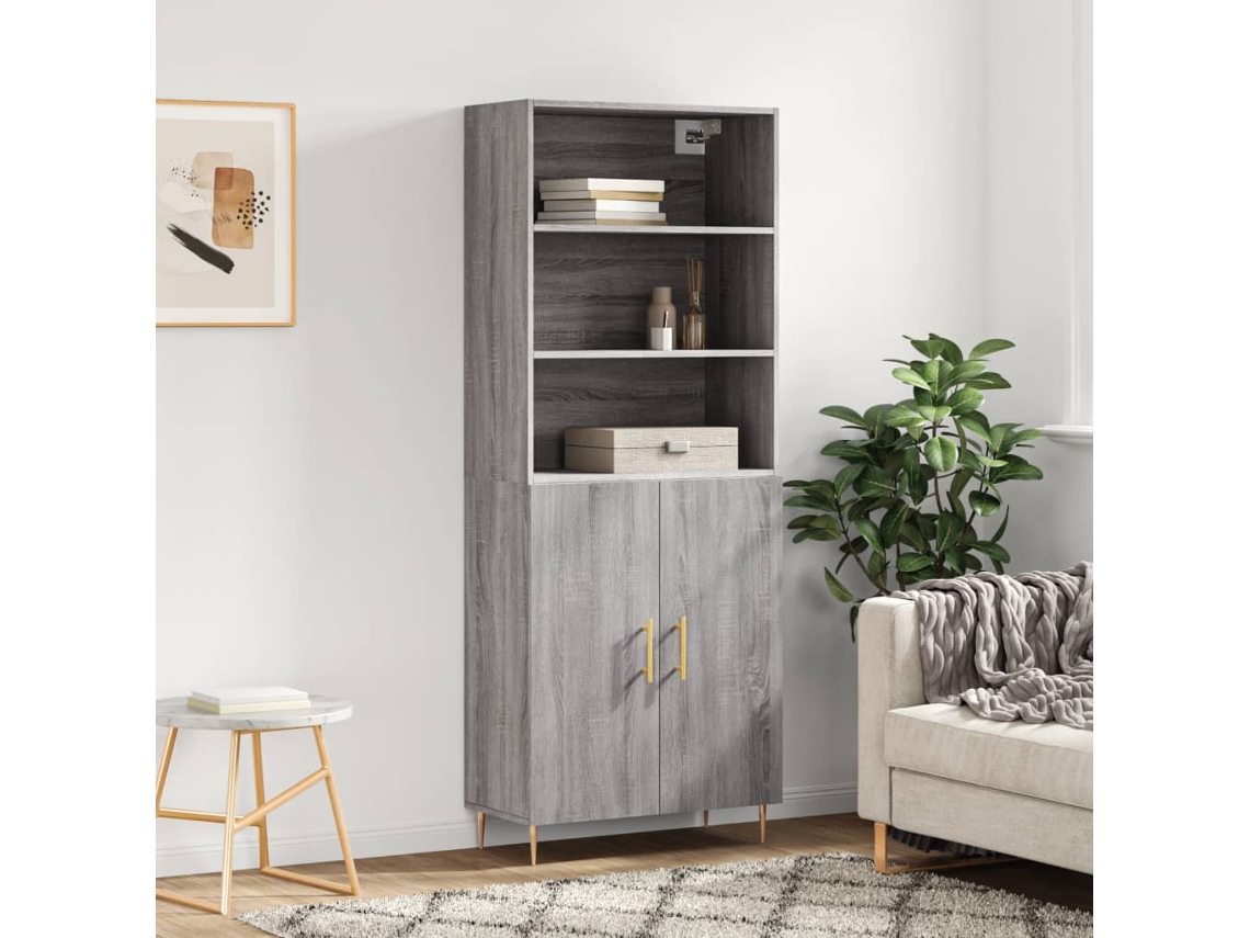 Armario alto 69,5x34x180 cm Derivados de madera Gris Sonoma