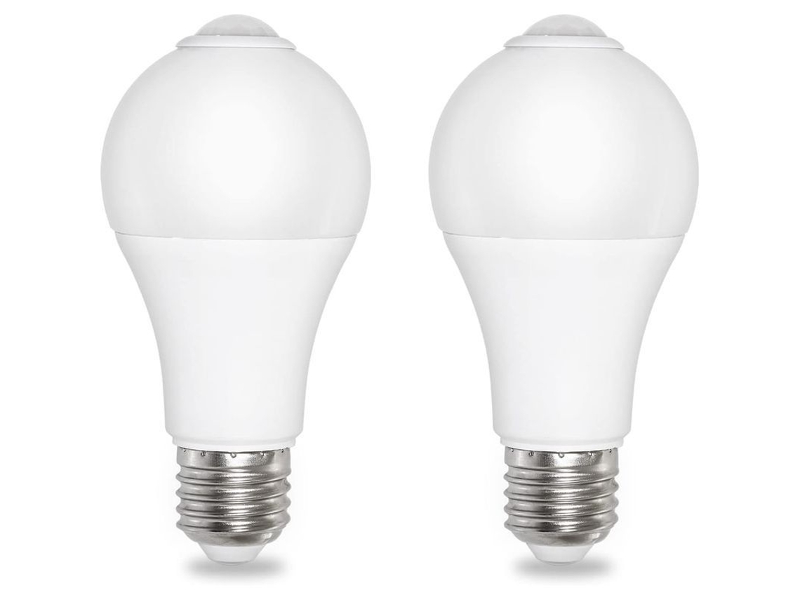LÂMPADA de sensor de luz Nova Line E27 12W branco frio 6500K 1000lm 220V, 2 unidades