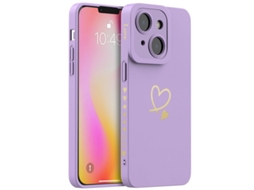 Yuru capa para Mulher com Proteção Completa da Lente da Câmera, para Iphone 14 Plus 6.7 Polegadas, Cor Roxa Noe