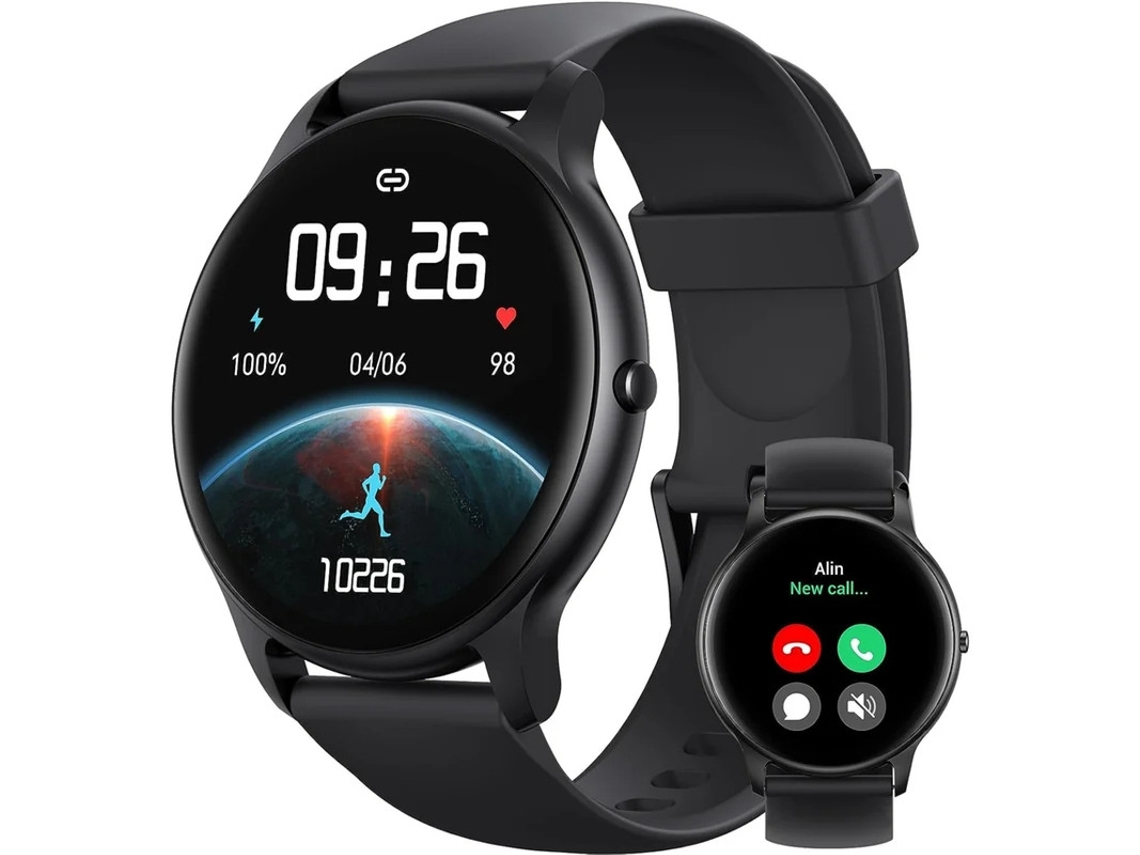 Smartwatch para todas as coisas com chamadas, rastreador de condicionamento físico, monitoramento de frequência cardíaca e som, mais de 100 modos Bestvite