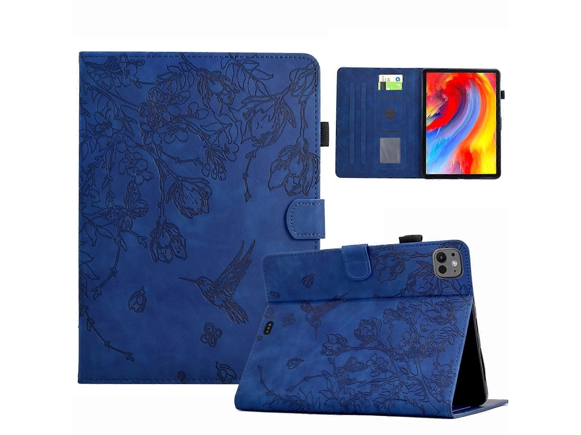 Capa de couro inteligente com estampa de flores e pássaros Webake para tablet