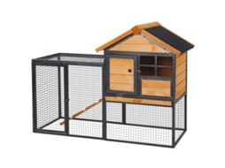 Coelheira Gaiola Externa Para Pequenos Animais De Estimação 2 Níveis Com Bandeja Removível De Madeira E Rampa De Metal 122x63x92 Cm Para Cobaios