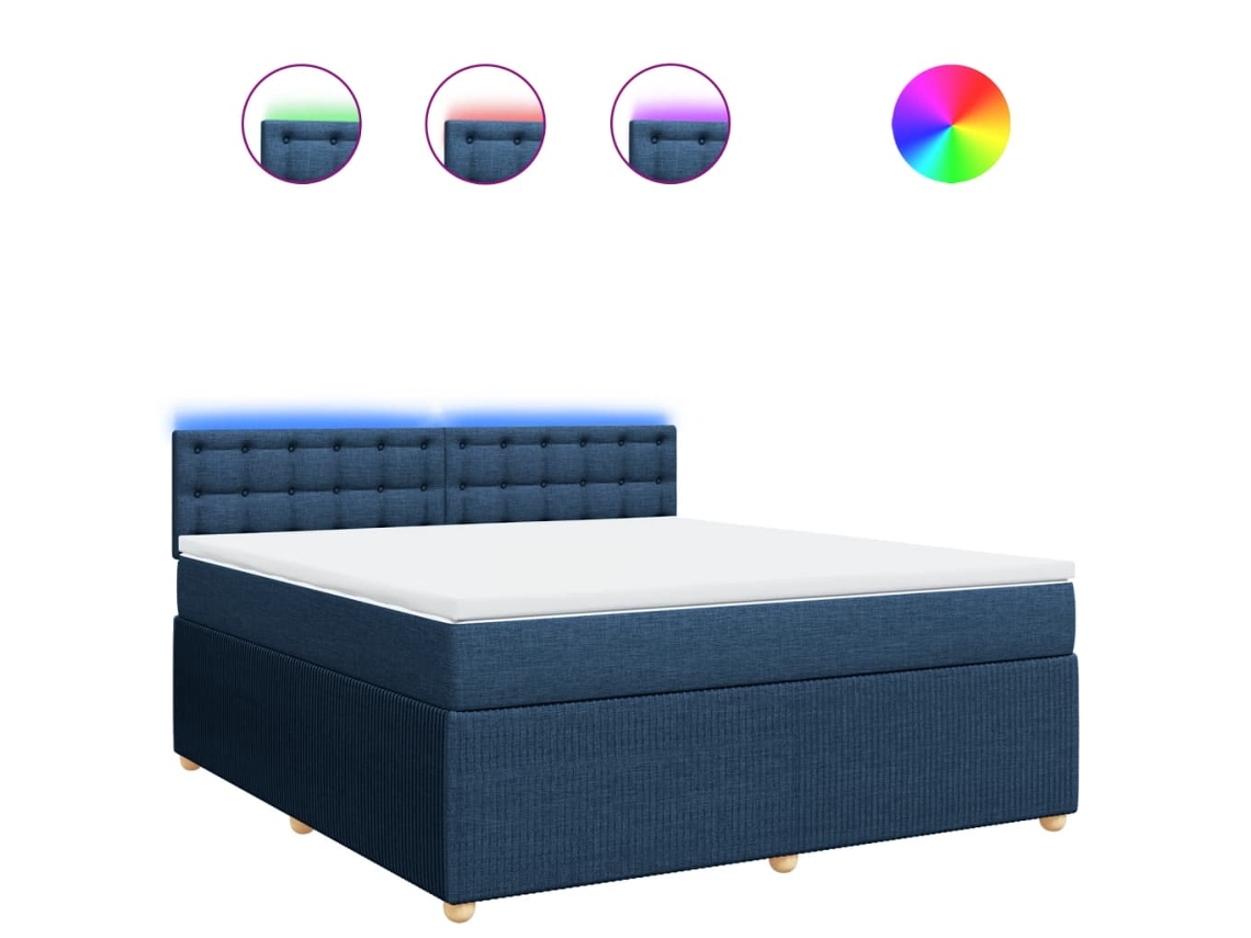 Box Spring Bed, Box Spring Beds Vidaxl Azul Tecido (180 X 200 Cm)