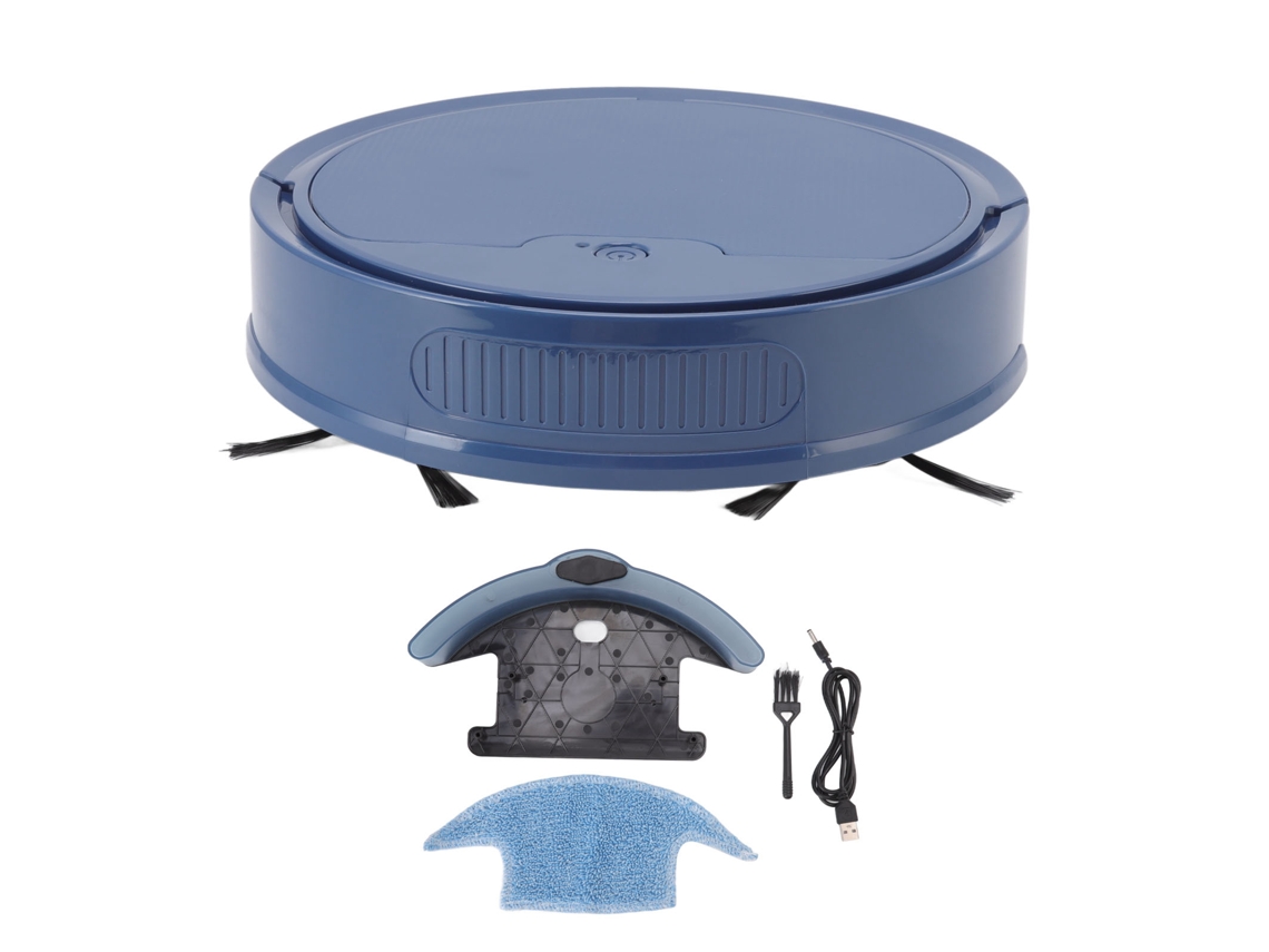 Aspirador Robô Inteligente 3 em 1 2000pa Sução Forte Controle App Usb Azul | S/MARCA