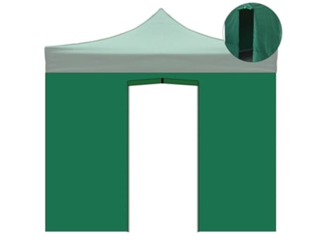 Cobertura Lateral Impermeável Verde 3X2M com Porta de Enrolar para Gazebo Dobrável 3X3M DIVINA GARDEN