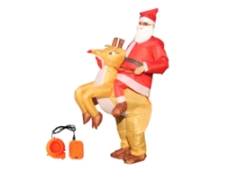 Traje Inflável de Elfo de Natal para Adulto e Criança com Soprador e S/MARCA