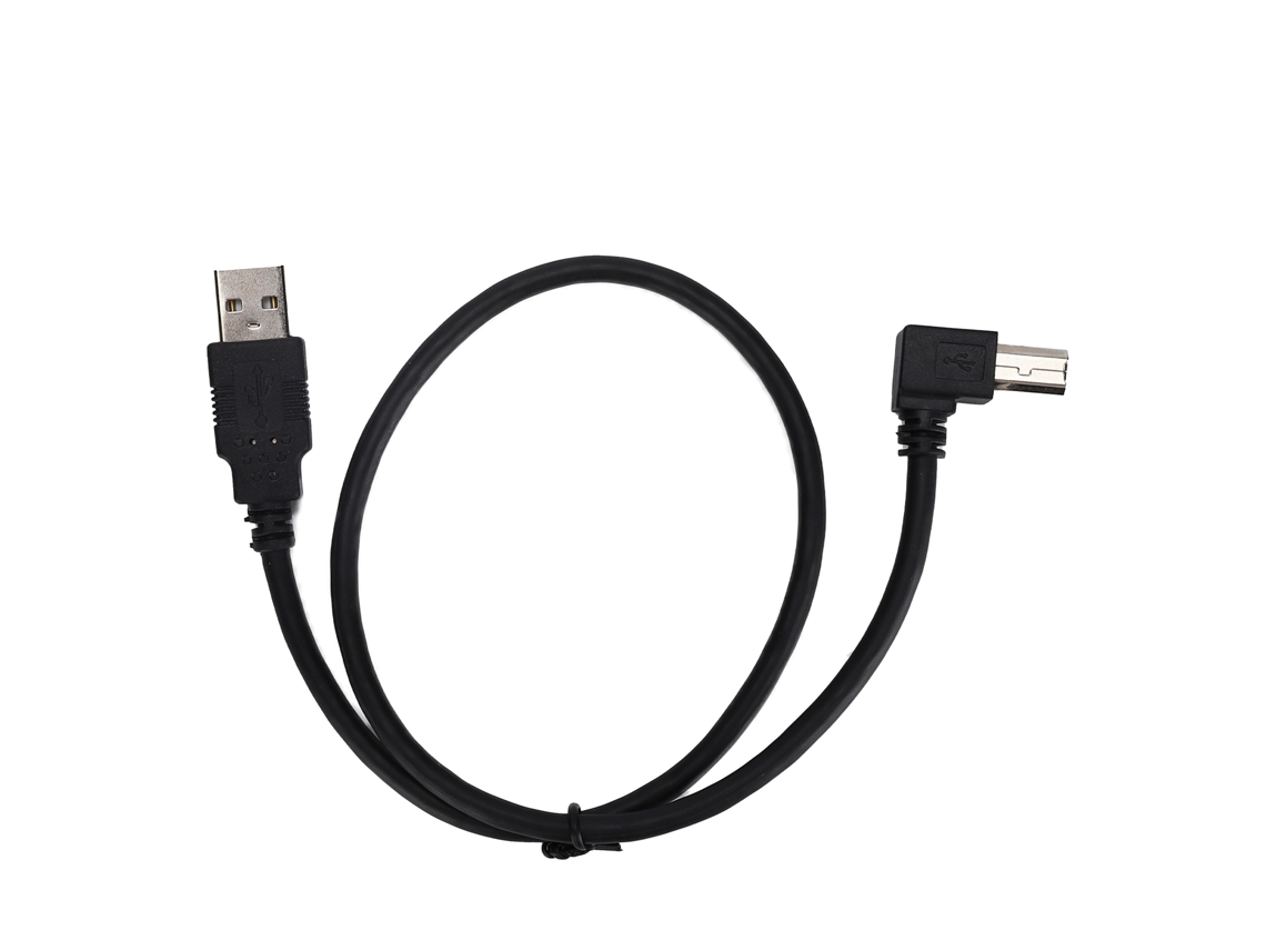 Cable Convertidor Usb a Usb b Macho con Ángulo Recto, 0,5 M, Negro | S/MARCA